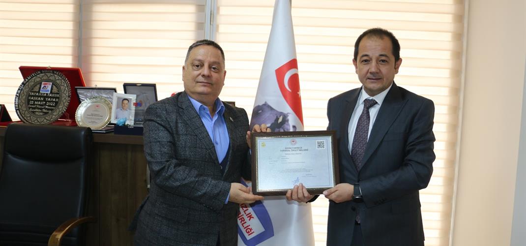 Erzincan DSYB’ye 1. sınıf örgüt belgesi